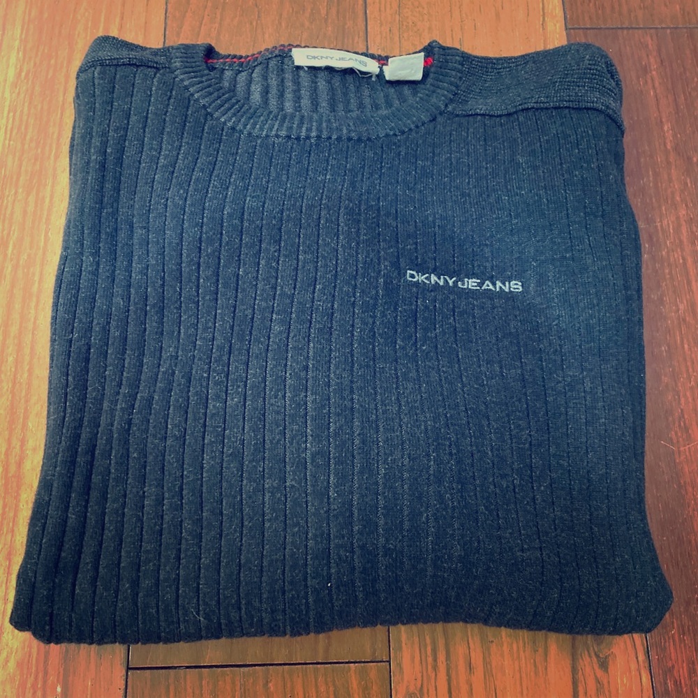 Dark Gray DKNY ribbed light sweater
